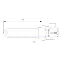 Heizstab 10 KW 3 x 230 Y 6/4" mit Abdeckung Heizelement Heizpatrone