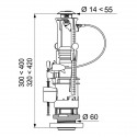 Heberglocke für WC mit 3/6L Taste DN 60