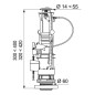 Heberglocke für WC mit 3/6L Taste DN 60