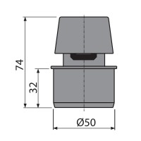 Abwasser Rohrbelüfter Ø50 Belüftungsventil HT KG Rohre