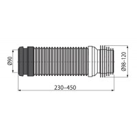 WC-Anschluß Abfluß weiß weiss WC-Abfluß Länge von 230 bis 450 mm flexibel Anschlussdurchmesser 90×100/120 mm