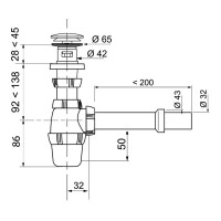 Siphon für Waschbecken mit Push Open Ablaufventil