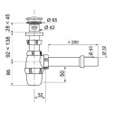 Siphon für Waschbecken mit Push Open Ablaufventil