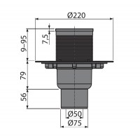 Bodenablauf Senkrecht Duschablauf Badablauf Design Messing begehbare Dusche DN 50 Siphon Geruchsverschluss