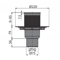 Bodenablauf Senkrecht Duschablauf Badablauf Design Messing begehbare Dusche DN 50 Siphon Geruchsverschluss