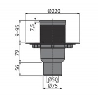 Bodenablauf Senkrecht Duschablauf Badablauf Design Messing begehbare Dusche DN 50 Siphon Geruchsverschluss