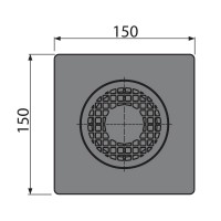 Bodenablauf Waagerecht 150X150 DN50 Grau Duschablauf Badablauf Kunstoff  Siphon Geruchsverschluss