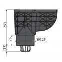 Regenrohrablauf  Regensinkkasten Senkrecht Dachrinnenablauf Regenwasser Einlaufdurchmesser Ø80-125mm Ablaufdurchmesser DN125 mm