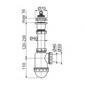 Spültisch Flaschen Siphon Kunstoff Gitter DN 70 Universal DN40/50 Ablaufgarnitur Ablauf Spülbecken Spüle