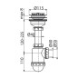 Spültisch Flaschen Siphon Rostfreies Gitter DN 115 Universal Anschluss DN40/50 Ablaufgarnitur Ablauf Spülbecken Spüle