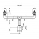 Siphon für Doppelspülbecken Edelstahl Gitter DN 70 Universal DN40/50 Ablaufgarnitur Ablauf Spülbecken Doppelbecken