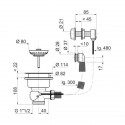 Siphon mit Überlauf für das Spülbecken Automatisch