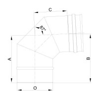 Winkel aus Edelstahl 87° DN 60 Bis 300 Abgasrohr Schornstein Rauchrohr