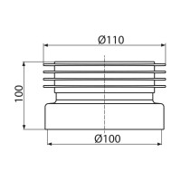 Manschette Rosette für WC- Anschluss Ablaufgarnitur Anschluss DN 110 Ausführung gerade