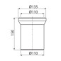 WC-Anschluß Anschlussstutzen Länge 15 cm Abfluß weiß weiss WC-Abfluß Abflussrohr WC Verbindung für Toilette