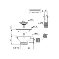 Viega Ablaufventil Siphon Siebkörbchen mit Überlauf 3,5" Sifon