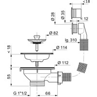 Viega Ablaufventil Siphon Siebkörbchen mit Überlauf 3,5" Sifon Spülbecken