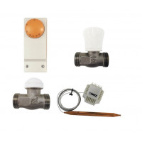 HERZ Regelset f FH Fußbodenheizung bis 45 qm Thermostat mit Anlegethermostat Kapillare Thermostatkopf