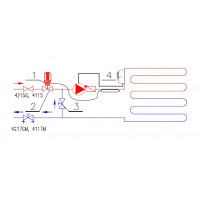 HERZ Regelset f FH Fußbodenheizung bis 45 qm Thermostat mit Anlegethermostat Kapillare Thermostatkopf