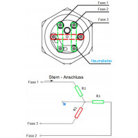 Heizstab 10 KW 3 x 230 Y 6/4" mit Abdeckung Heizelement Heizpatrone